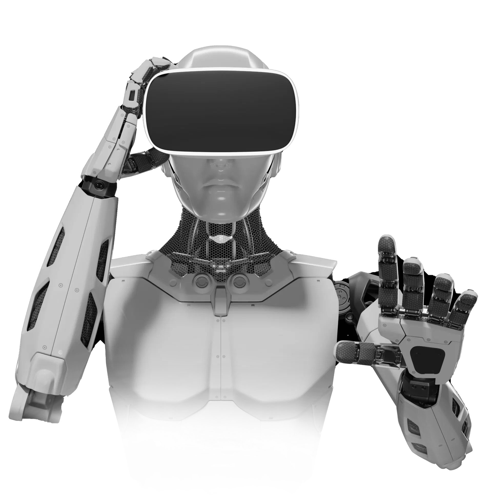 AI Robot with VR headset
